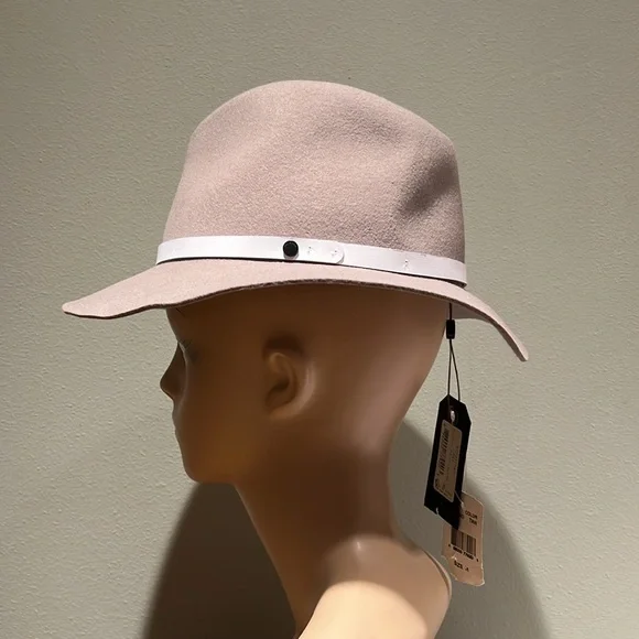 Rag & Bone Floppy Brim Wool Hat In Tan With Calfskin Leather  display picture 3